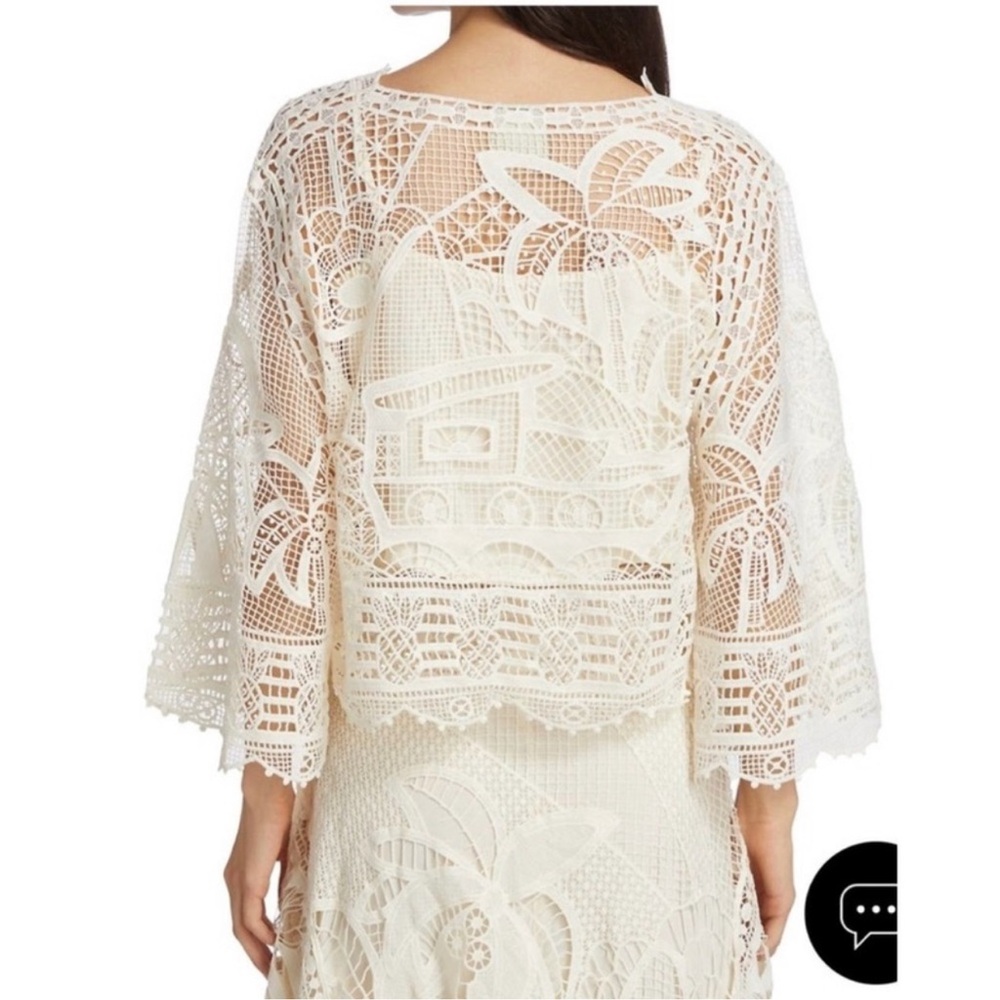 Farm Rio Guipire Lace Blouse Off White Size XS NWT‎ - Picture 4 of 10